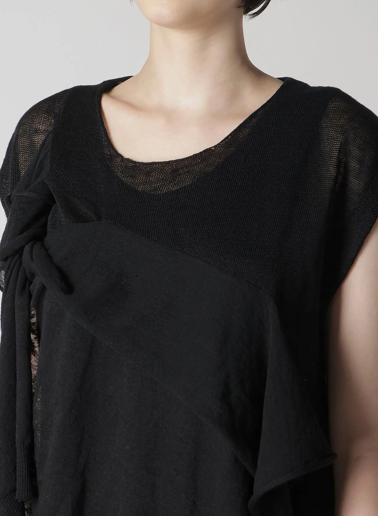10G14G PLAIN STITCH DRAPED FRENCH SLEEVES PO