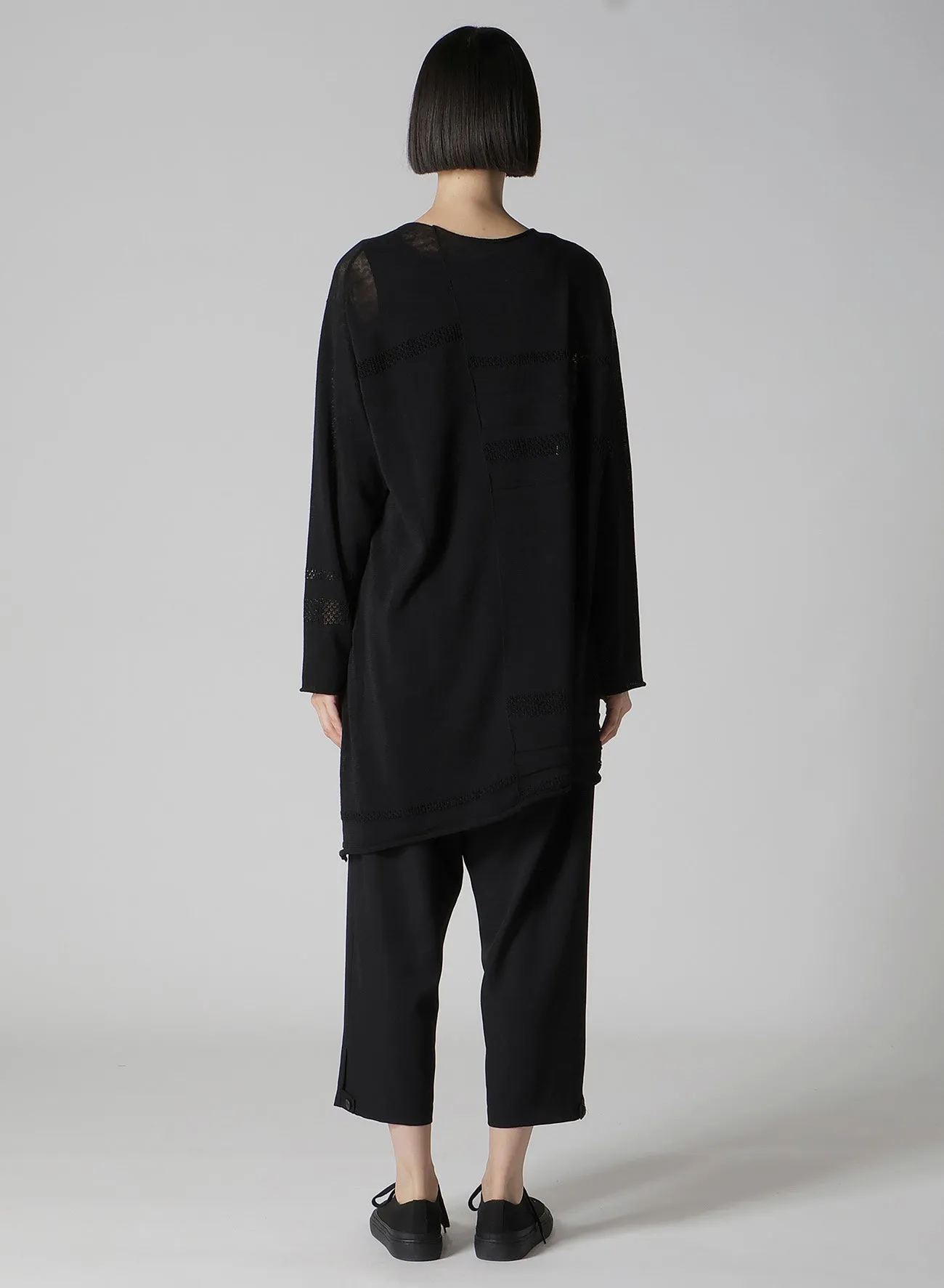12G 2P STRIPE PANELED SWEATER