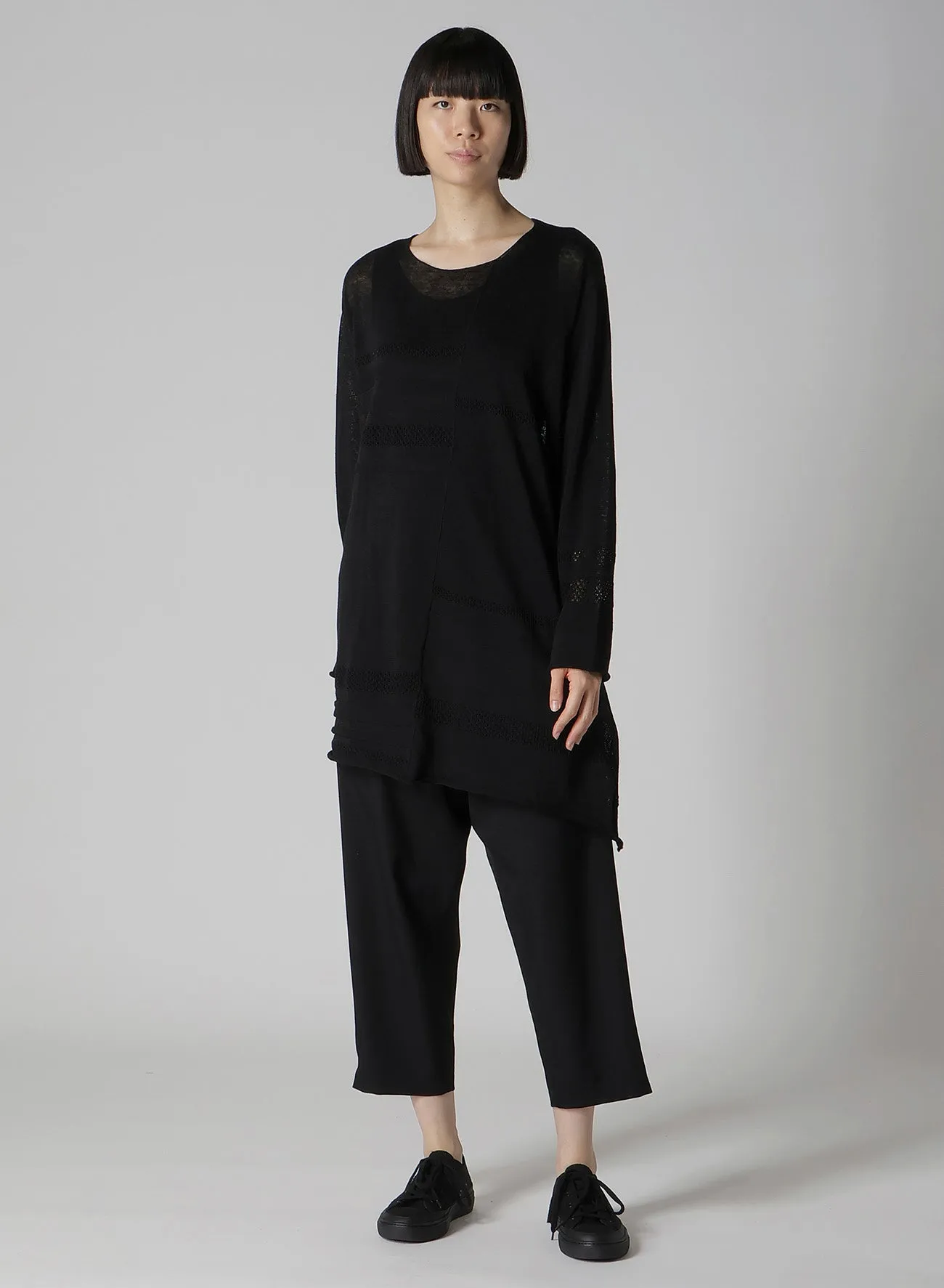 12G 2P STRIPE PANELED SWEATER