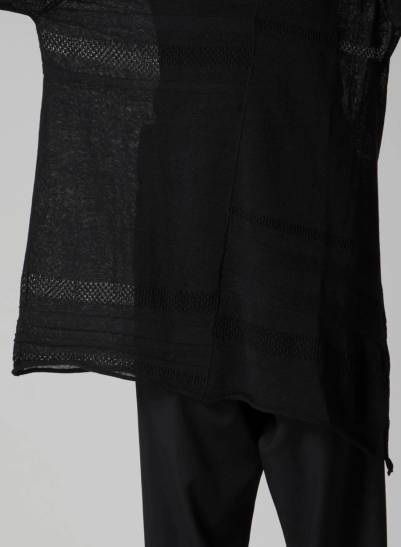 12G 2P STRIPE PANELED SWEATER