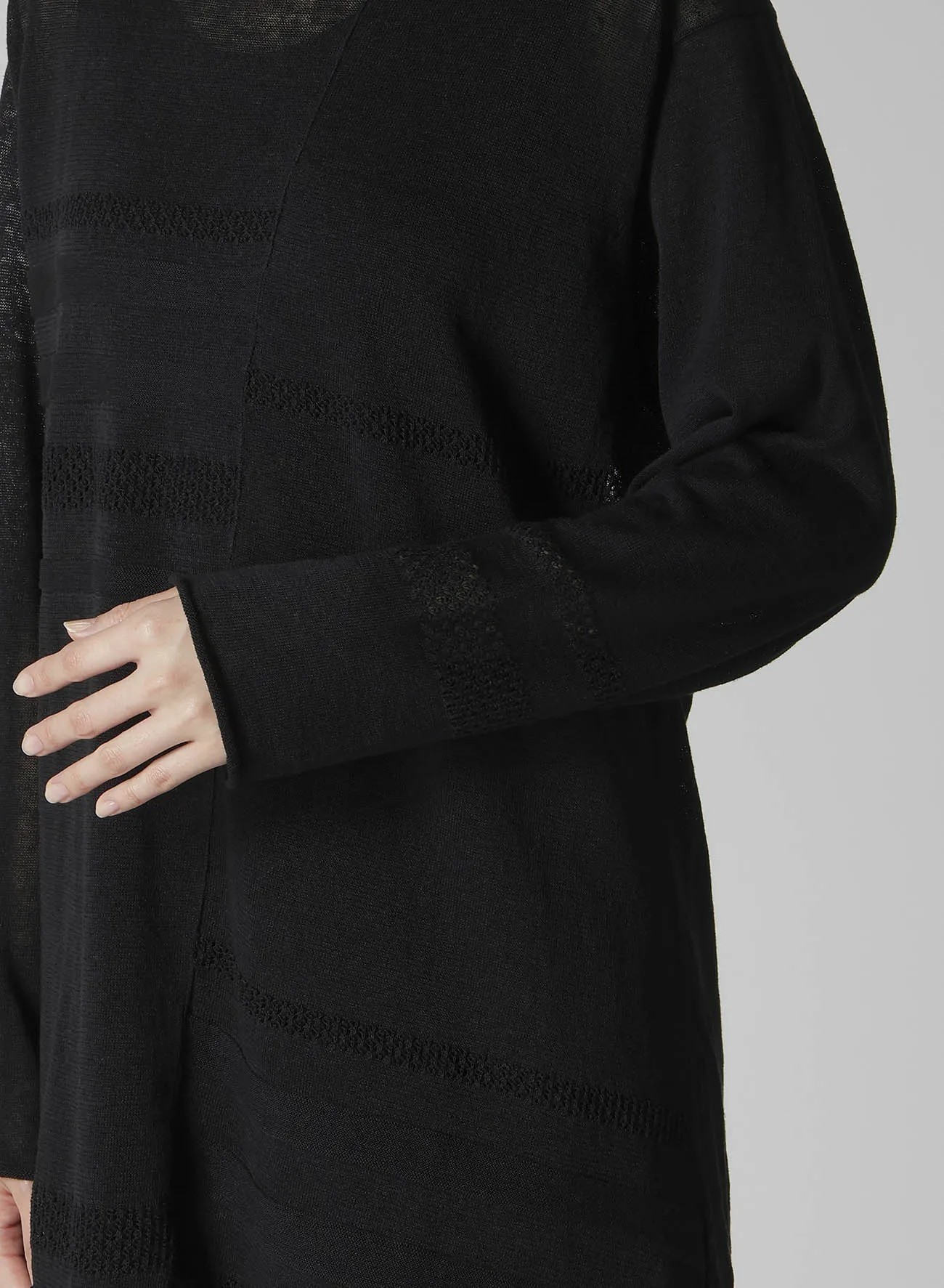 12G 2P STRIPE PANELED SWEATER