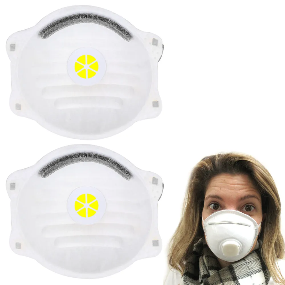 20 Pack Respirator Face Masks Exhalation Valve Anti Dust Mask Mouth Cover Filter
