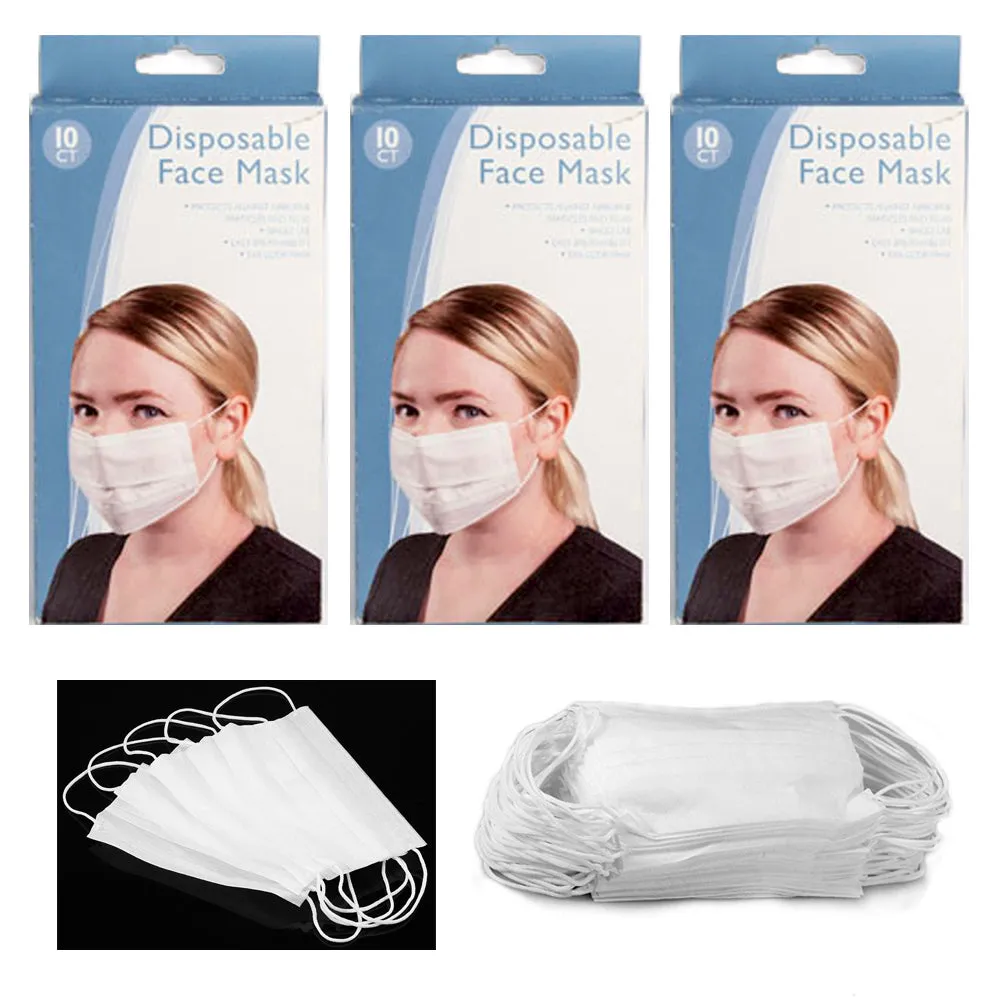 30 Disposable Face Mask Earloop Anti-Dust Mouth Cover Filter Medical Dental Nail