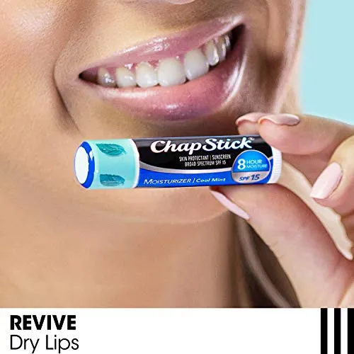 ChapStick Moisturizer Cool Mint Lip Balm Tubes - 0.15 Oz (Pack of 3)