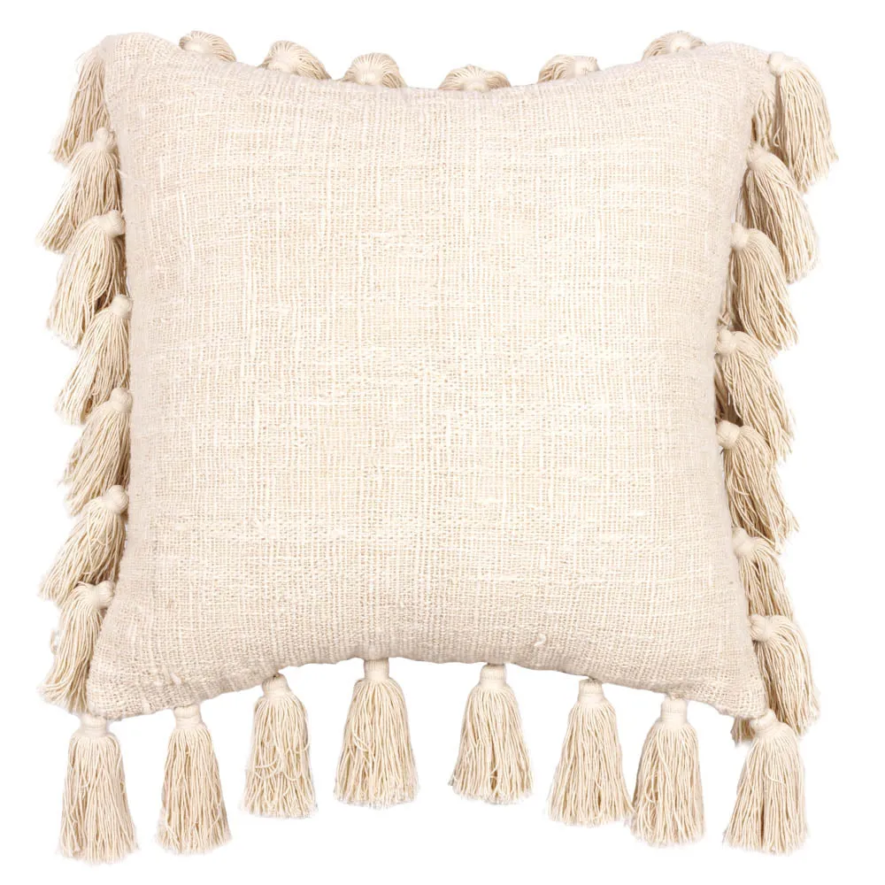 Cushion Natural Joshua Tassel 55 x 55 cm