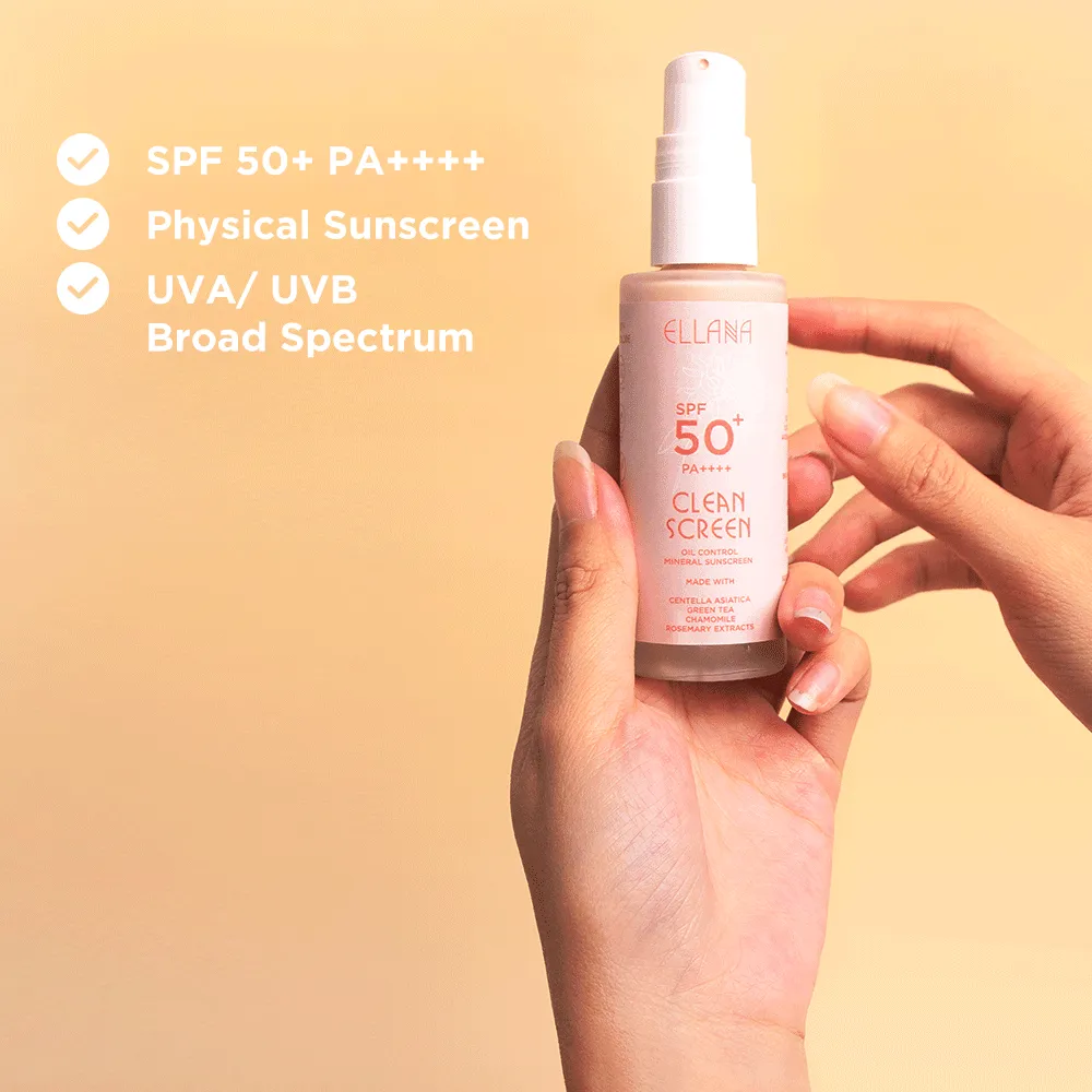 Ellana Minerals Clean Screen SPF 50  PA     Oil Control Mineral Sunscreen
