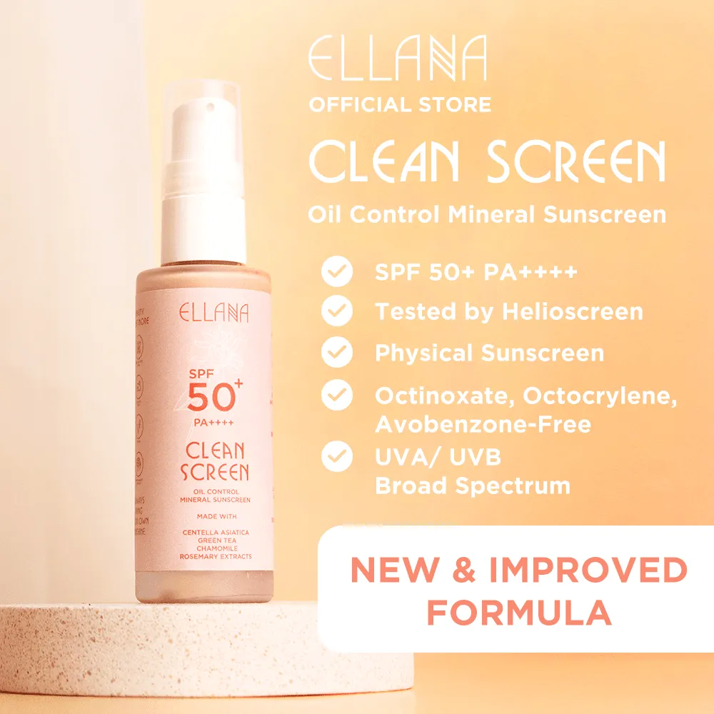 Ellana Minerals Clean Screen SPF 50  PA     Oil Control Mineral Sunscreen