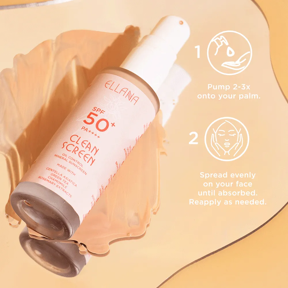 Ellana Minerals Clean Screen SPF 50  PA     Oil Control Mineral Sunscreen
