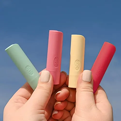 eos 100% Natural & Organic Lip Balm Sticks- Strawberry Sorbet, Vanilla Bean & Shea Better Body Lotion- Vanilla Cashmere, 24-Hour Moisture Skin Care, Lightweight & Non-Greasy