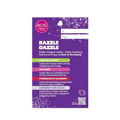 eos Lip Balm Gift Set- Razzle Dazzle, Limited-Edition Lip Moisturizer, Variety Pack, 0.14 oz, 4-Pack