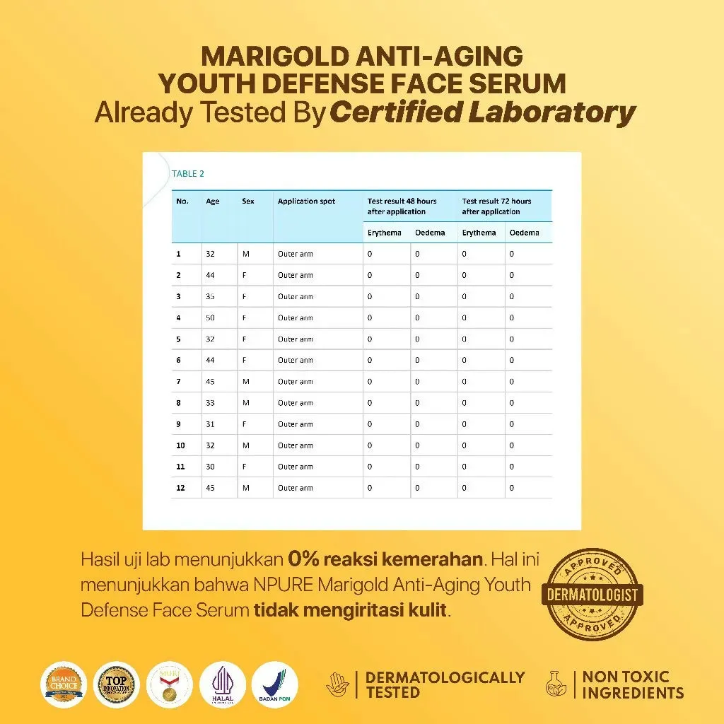 NPURE Marigold anti-Aging Youth Defense Face Serum / Anti Aging Serum / Serum Wajah Anti Aging Flek Hitam